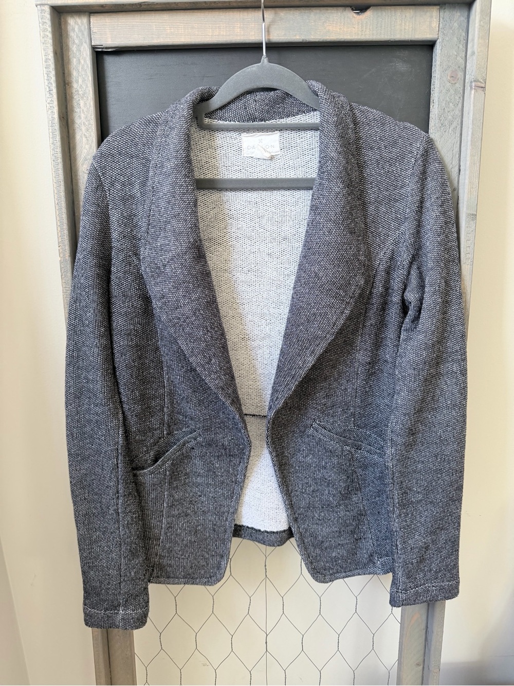 Caslon Heather Gray Knit Blazer with Shawl Collar Size XS